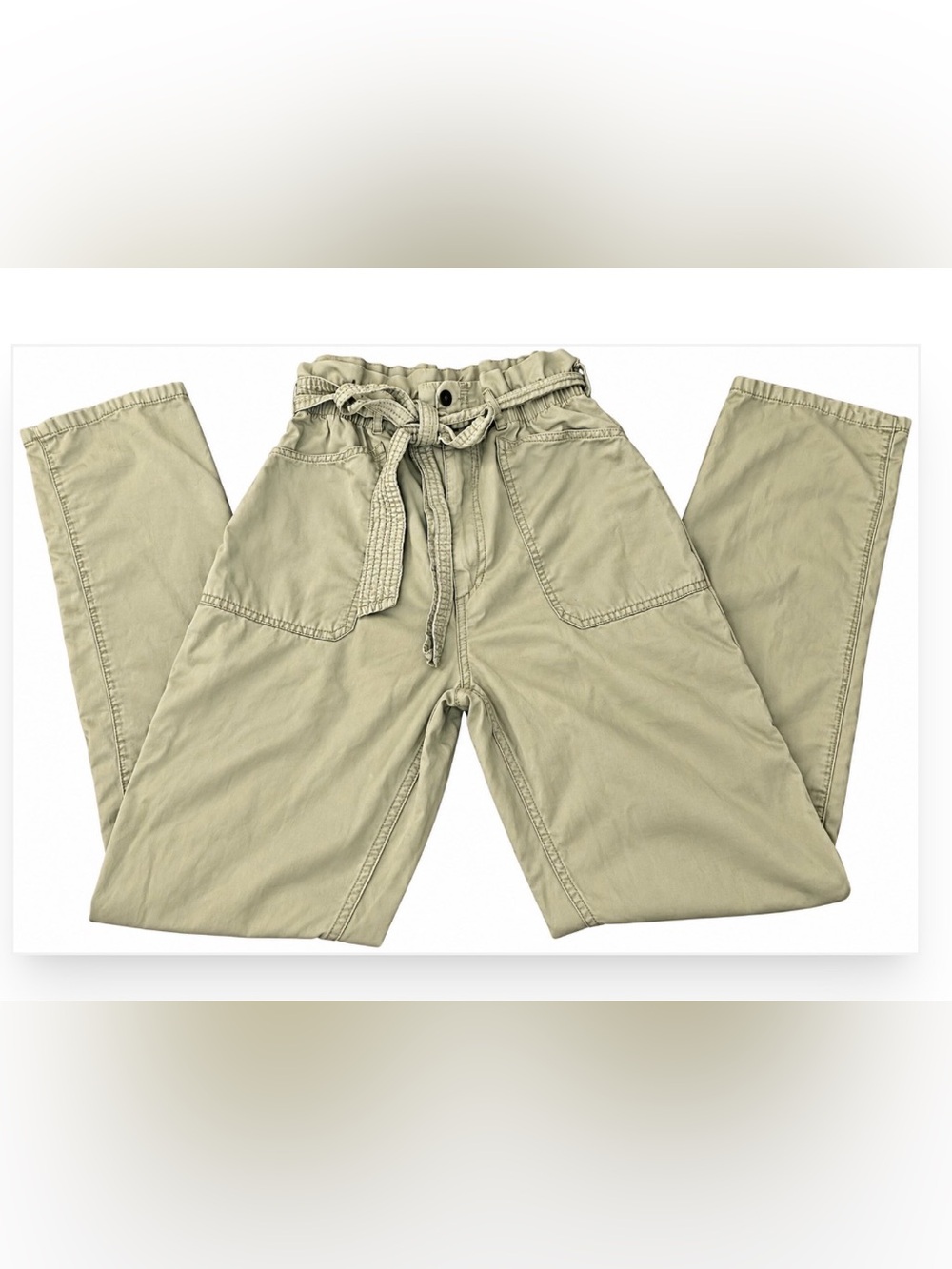 Abercrombie & Fitch Women's Light Tan Belted Casual Pants, small